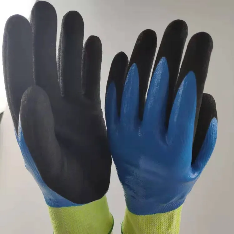 1 Pairs HEEP Ding Qing   Frosted anti-cut 2 Times Dipping Anti-cutting Waterproof Oil Resistant Non-slip Gloves