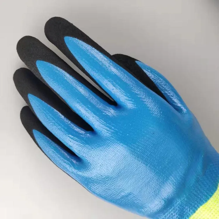 1 Pairs HEEP Ding Qing   Frosted anti-cut 2 Times Dipping Anti-cutting Waterproof Oil Resistant Non-slip Gloves