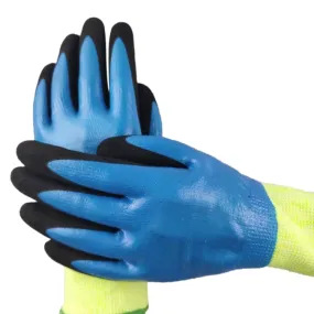 1 Pairs HEEP Ding Qing   Frosted anti-cut 2 Times Dipping Anti-cutting Waterproof Oil Resistant Non-slip Gloves