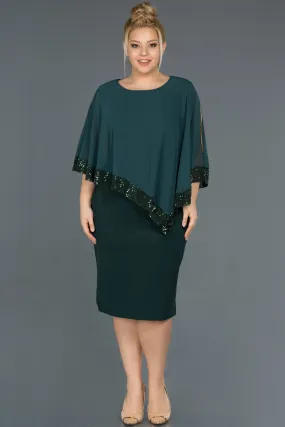 15749 Emerald Green Sequinned Poncho Bodycon Dress