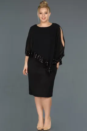 15750 Black Short Sequinned Poncho Bodycon Dress