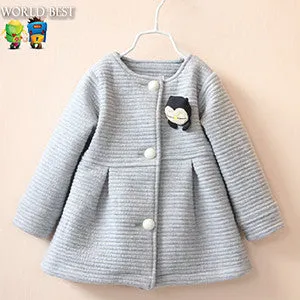 2017 Spring Children Jackets Baby Little Penguin Single Breasted Child Coat Girl Outerwear Jackets For Girls Bow Girl Clothes