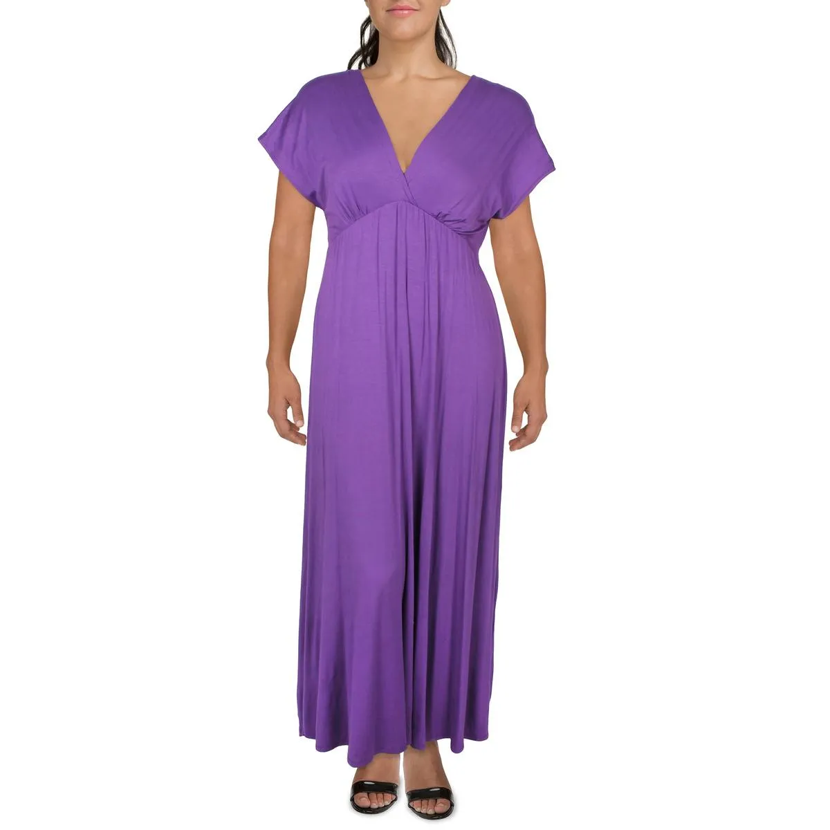 24seven Comfort Apparel Womens Poncho Sleeve Long Maxi Dress