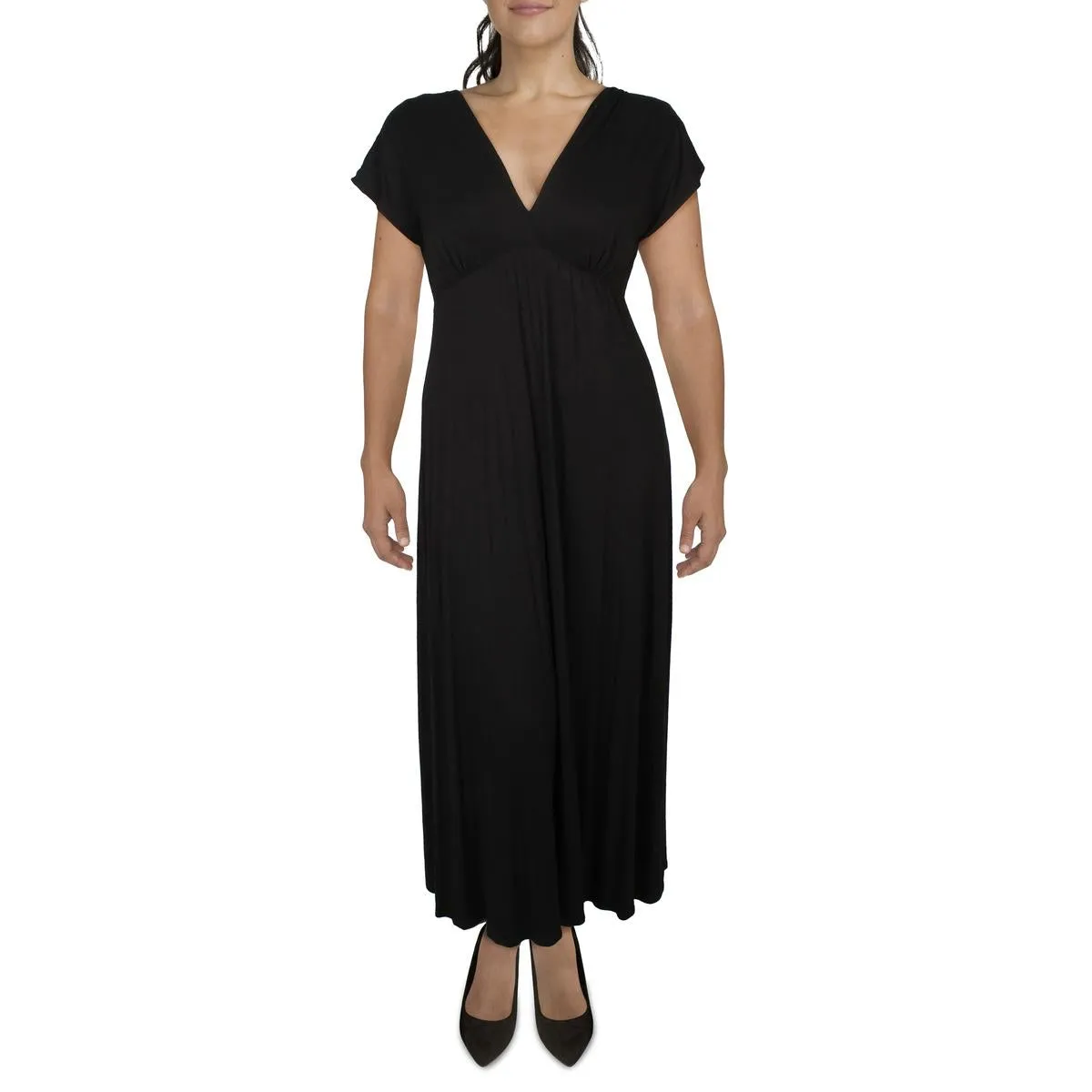 24seven Comfort Apparel Womens Poncho Sleeve Long Maxi Dress