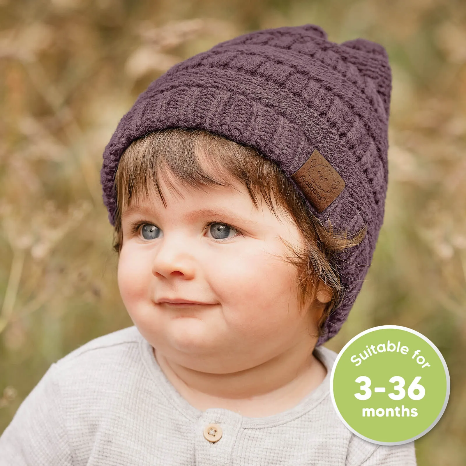 3-Pack Warmzy Baby Beanies (Wine, M)