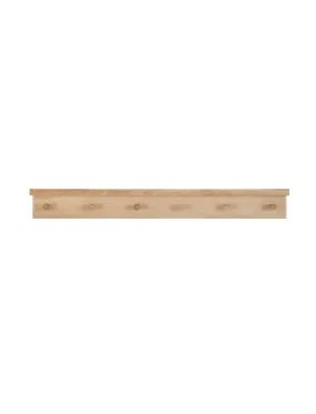 6 peg oak rail with shelf