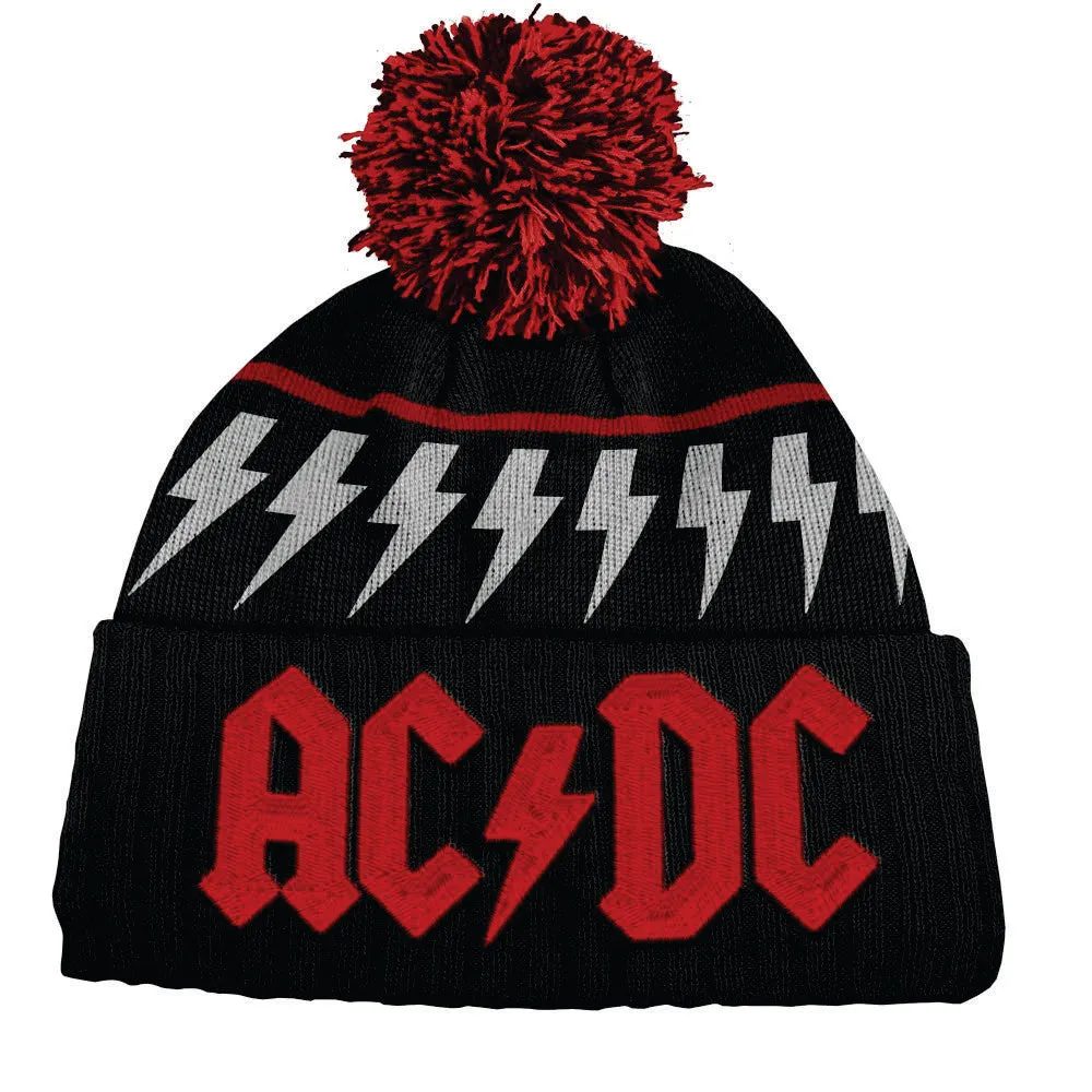 ACDC Knitted Pom Pom Beanie