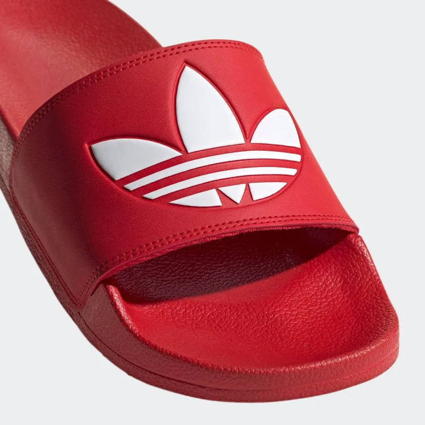 Adidas Adilette Lite Slides - Scarlet Red / Cloud White