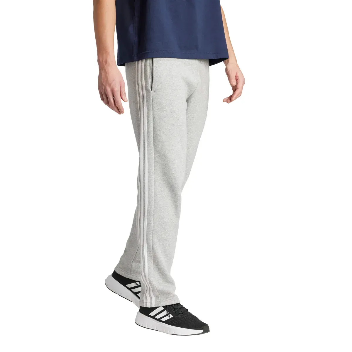 adidas Men's Essentials 3-Stripes Open Hem Fleece Joggers (Tall)