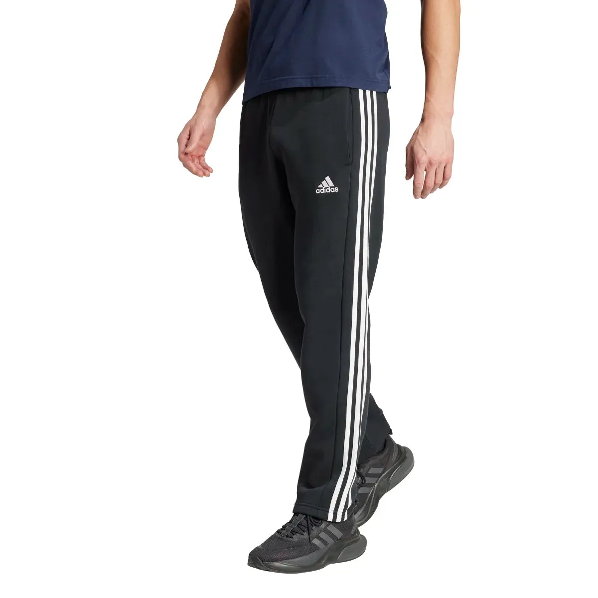 adidas Men's Essentials 3-Stripes Open Hem Fleece Joggers (Tall)