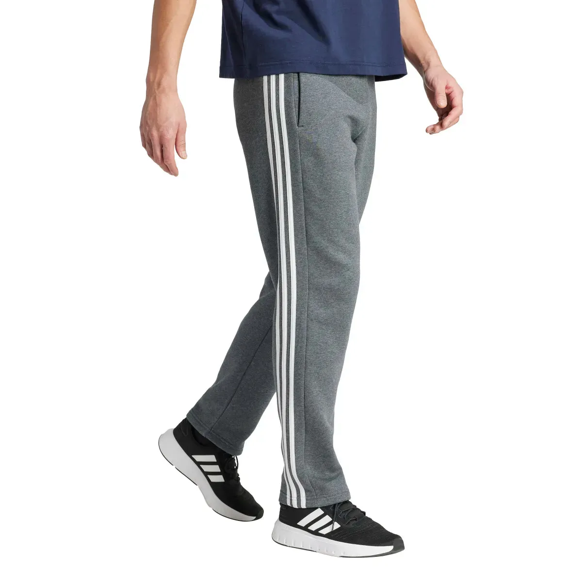 adidas Men's Essentials 3-Stripes Open Hem Fleece Joggers (Tall)