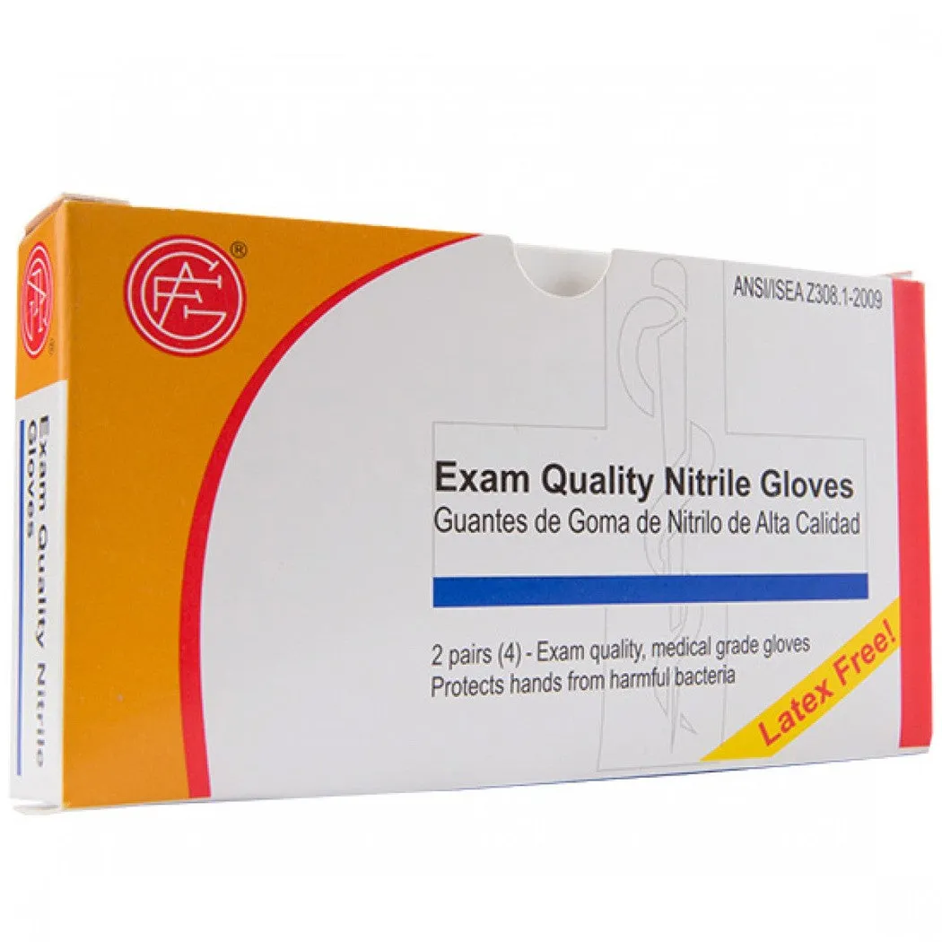 Adventure Medical Kits Genuine First Aid Nitrile Exam Gloves, 2 Pair Box