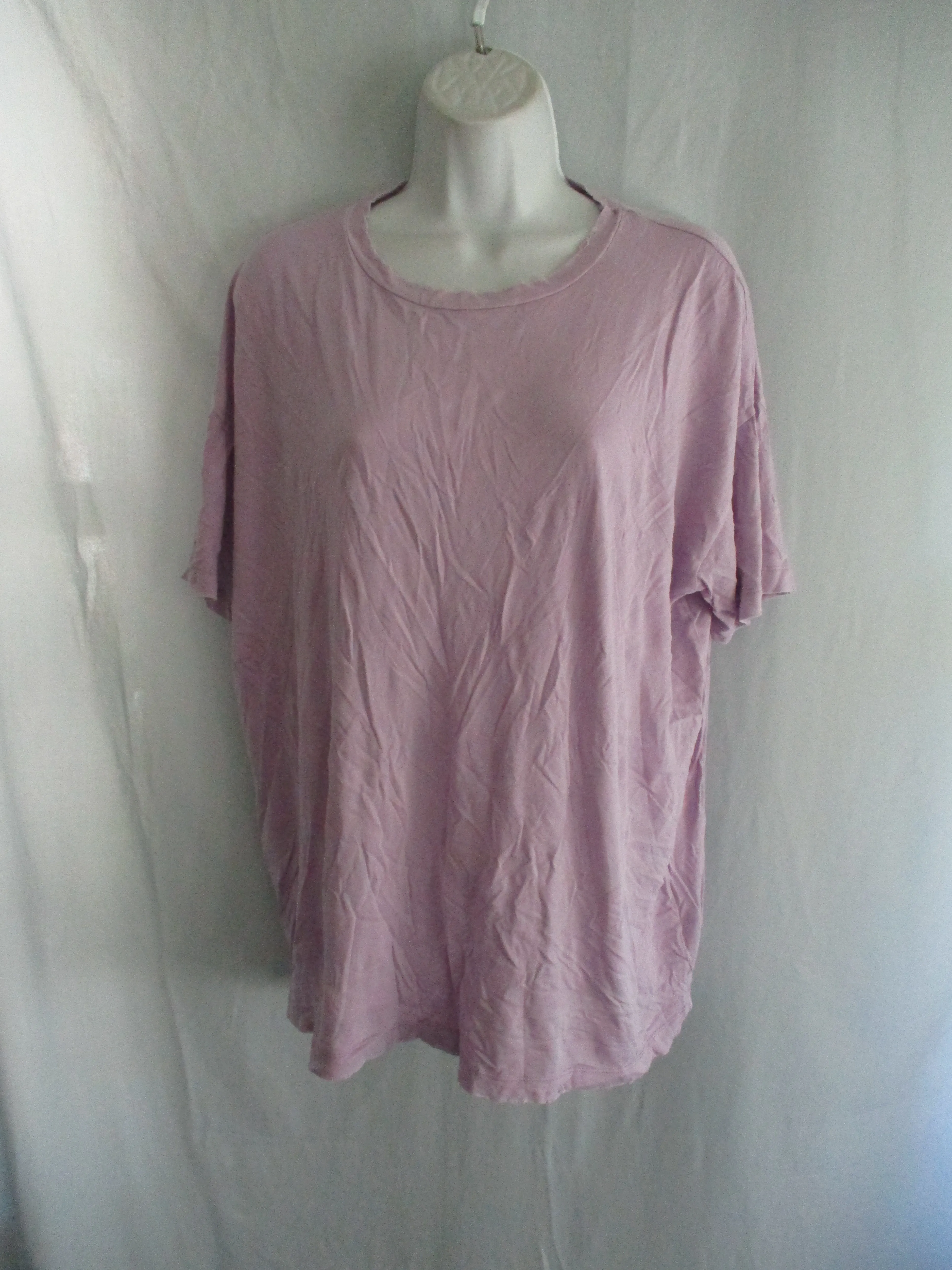 AERIE REAL SOFT Tee T-Shirt Top M LILAC LAVENDER PURPLE CREWNECK