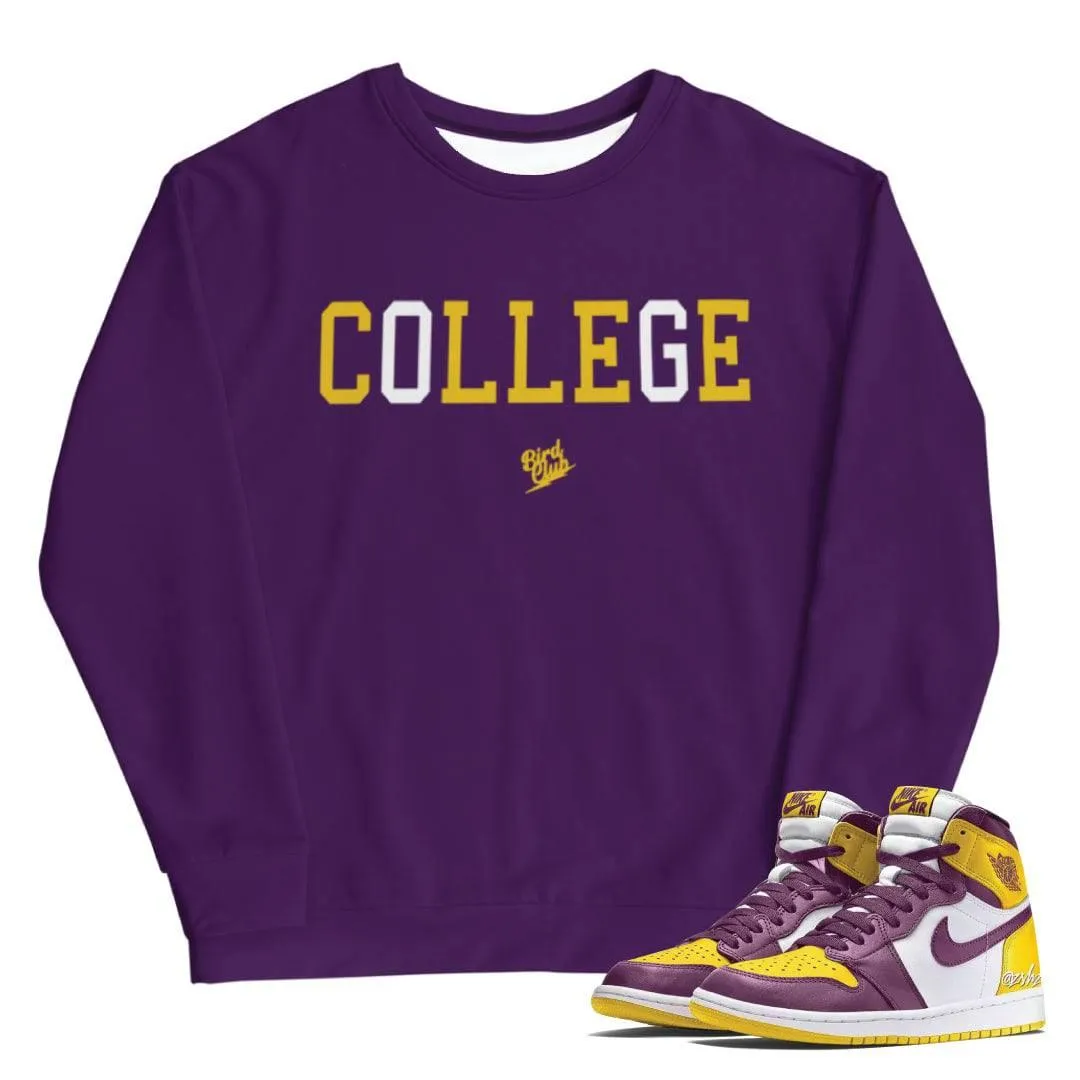 Air Retro 1 Brotherhood College shirt