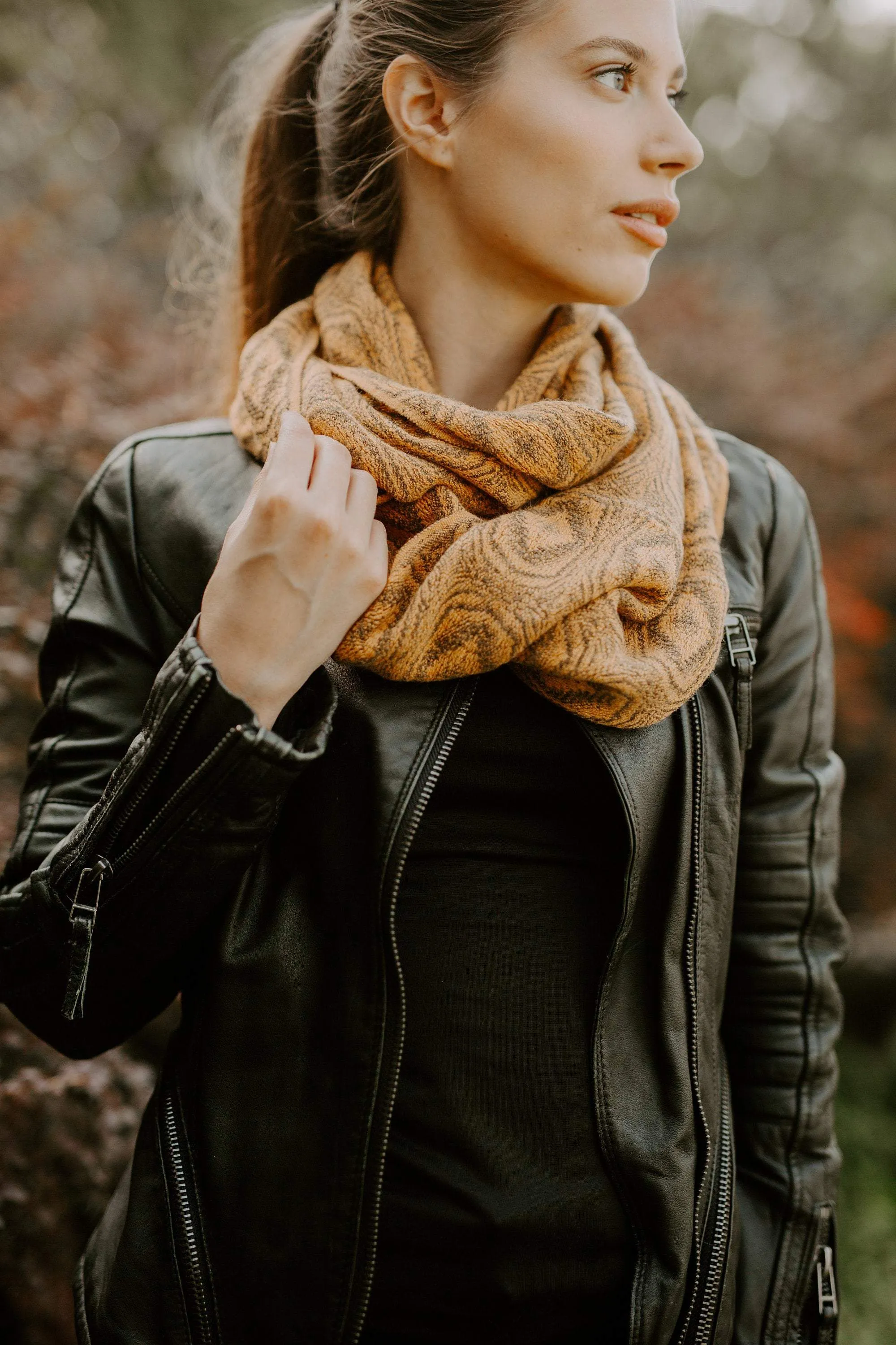 Alpaca infinity scarf - Mustard