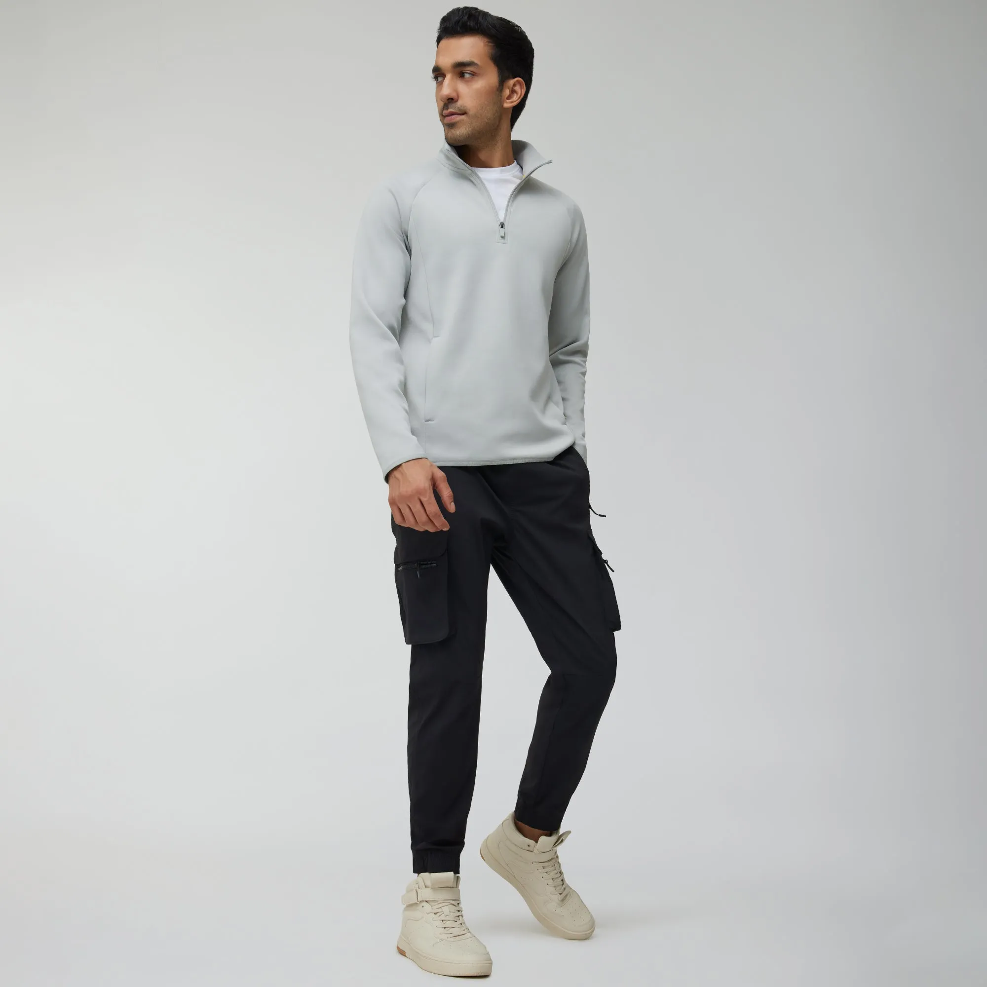 Alpha Half Zip Sweatshirt Moon Grey