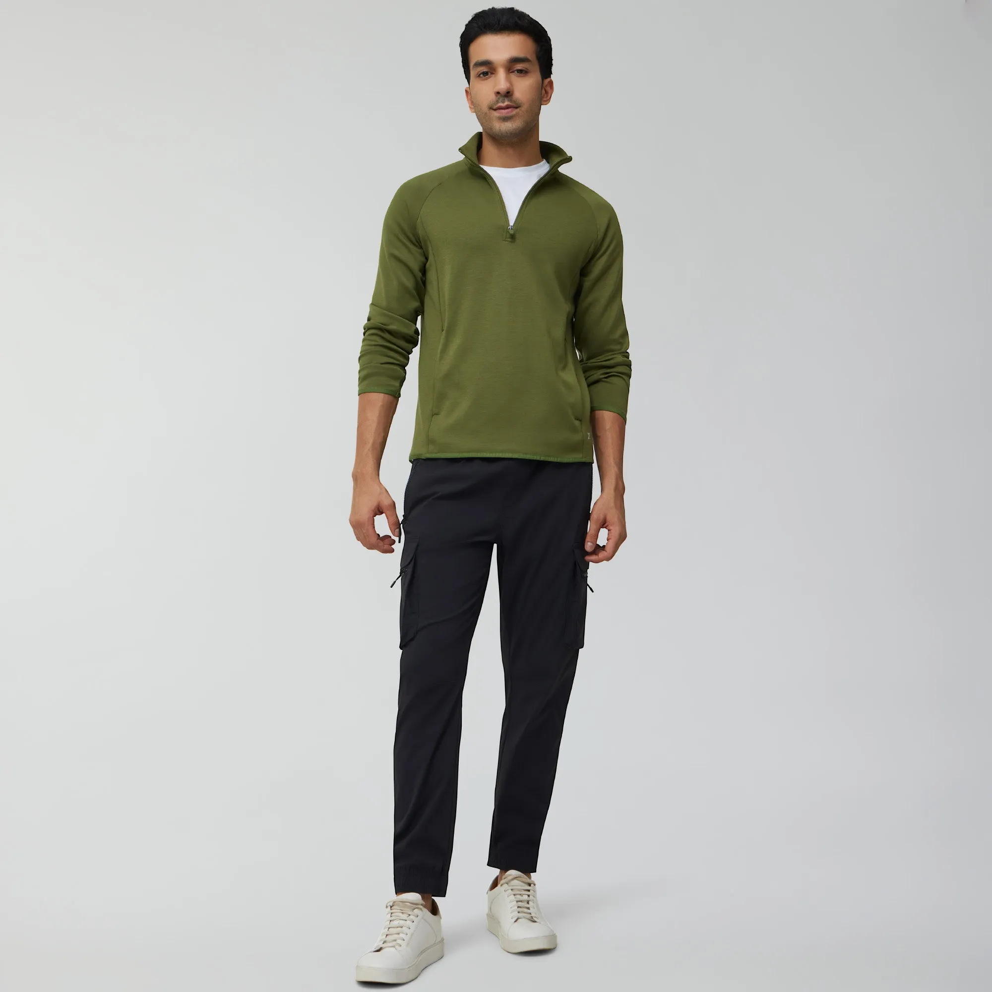 Alpha Half Zip Sweatshirt Olive Green