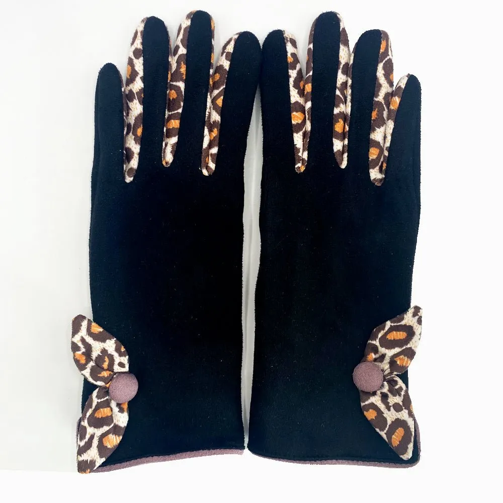 Animal Print Purple Leopard Gloves