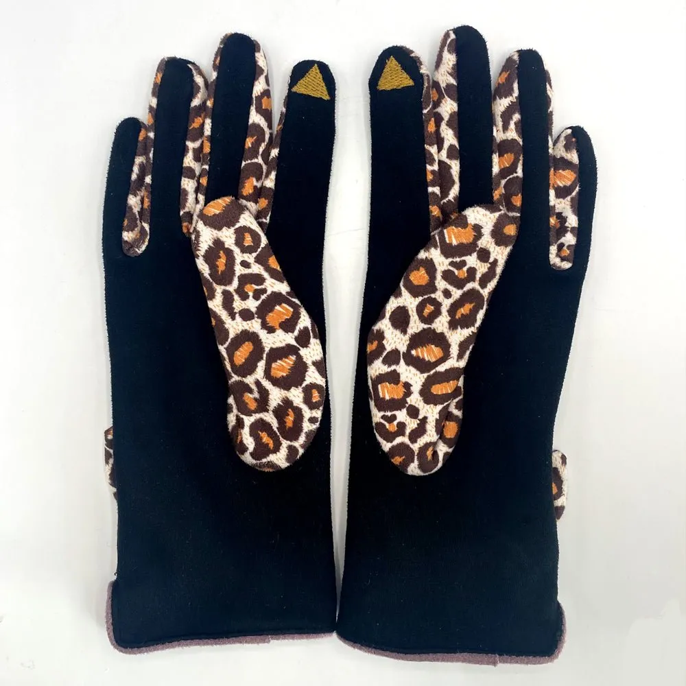 Animal Print Purple Leopard Gloves