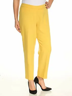 ANNE KLEIN Womens Yellow Wear To Work Straight leg Pants