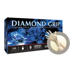 Ansell Microflex Diamond Grip Powder-Free Latex Exam Gloves Glove Exam Latex Diamond Grippf Lg 100/Bx 10Bx/Cs