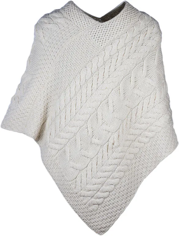 Aran Merino Wool Knit Poncho