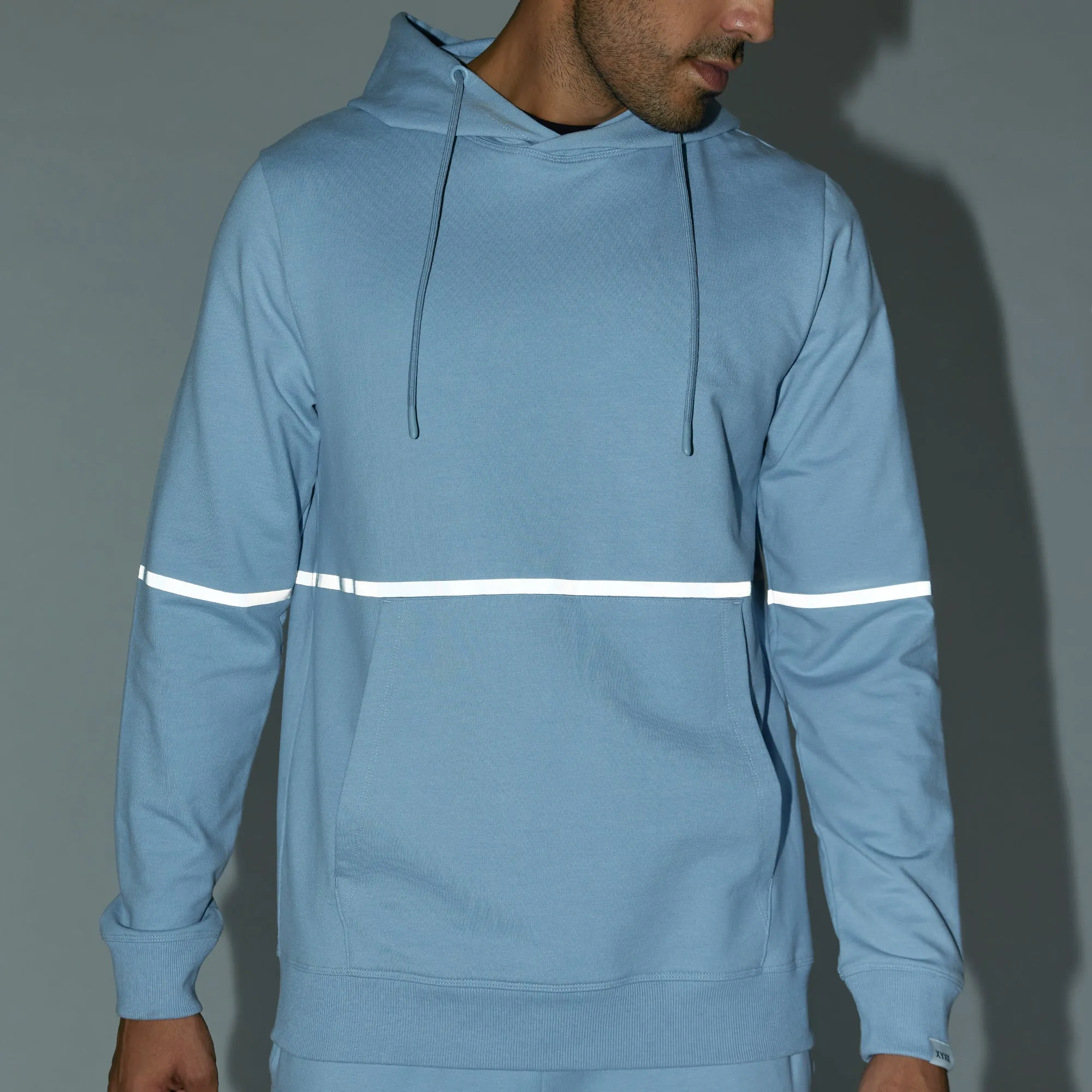 Ascent French Terry Cotton Blend Hoodies Glacier Blue