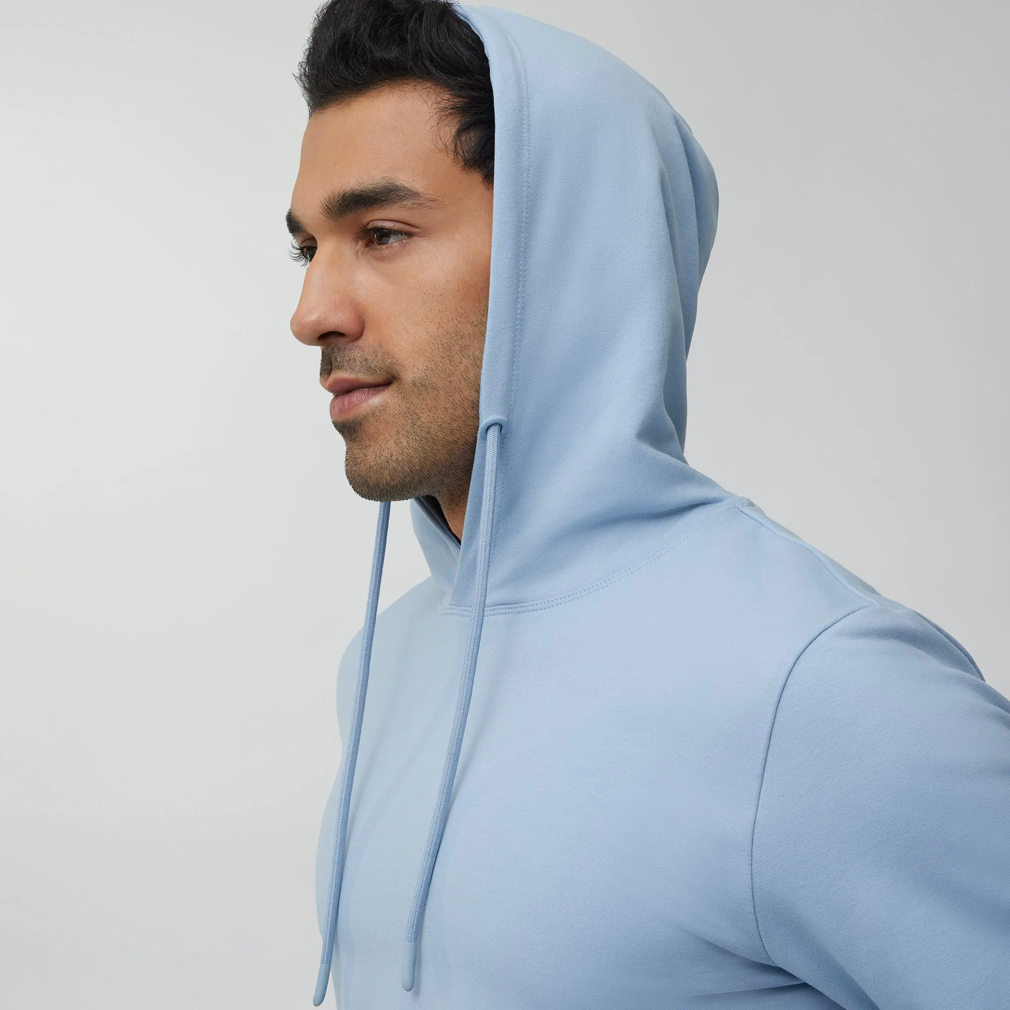 Ascent French Terry Cotton Blend Hoodies Glacier Blue