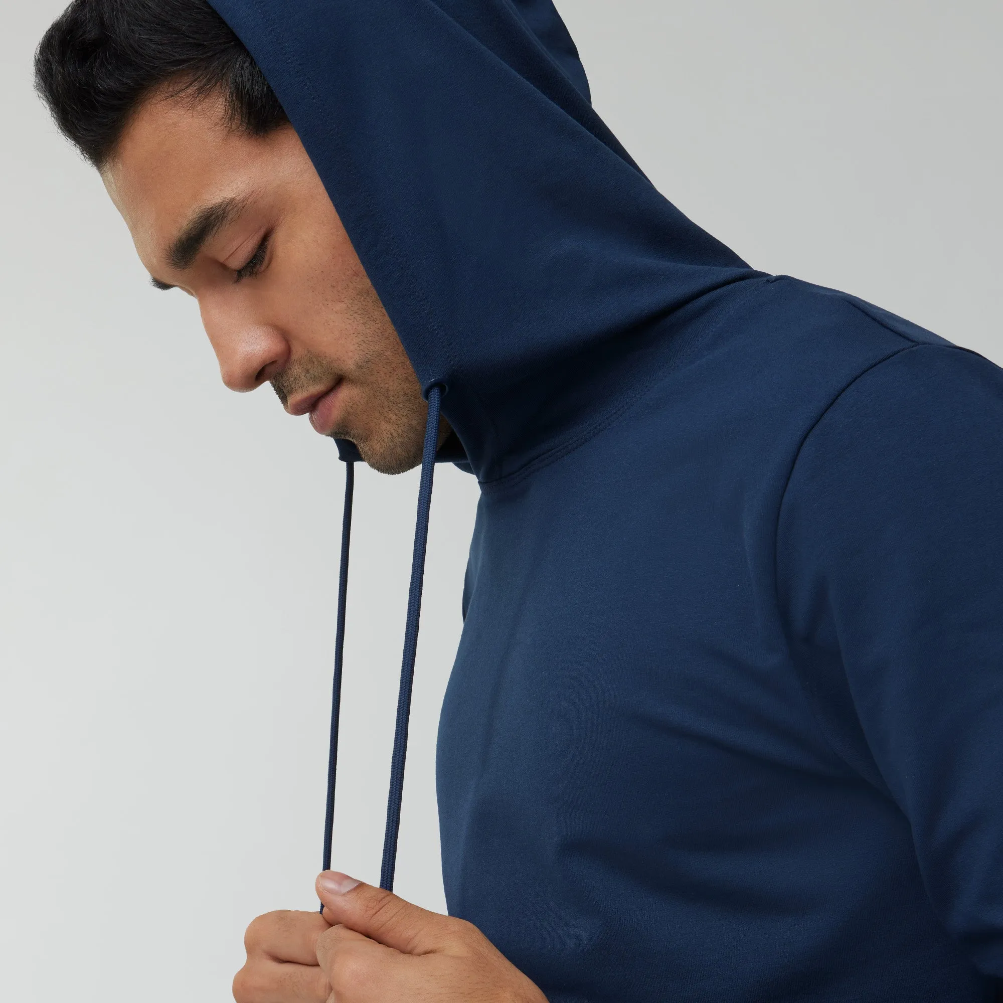 Ascent French Terry Cotton Blend Hoodies Midnight Blue