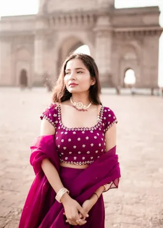 Ashu Sethi (Indyshades) in Plum Sharara Set