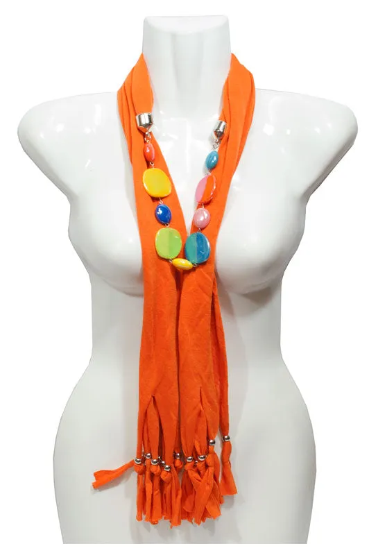 Assorted Colors Beads Pendants Fashion Scarf Wholesale