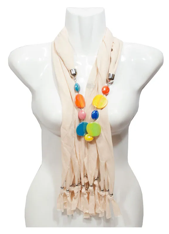 Assorted Colors Beads Pendants Fashion Scarf Wholesale