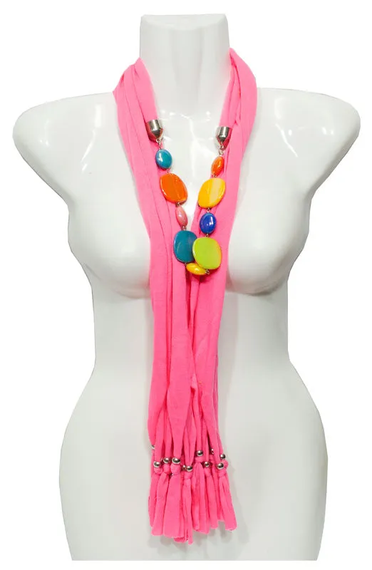 Assorted Colors Beads Pendants Fashion Scarf Wholesale