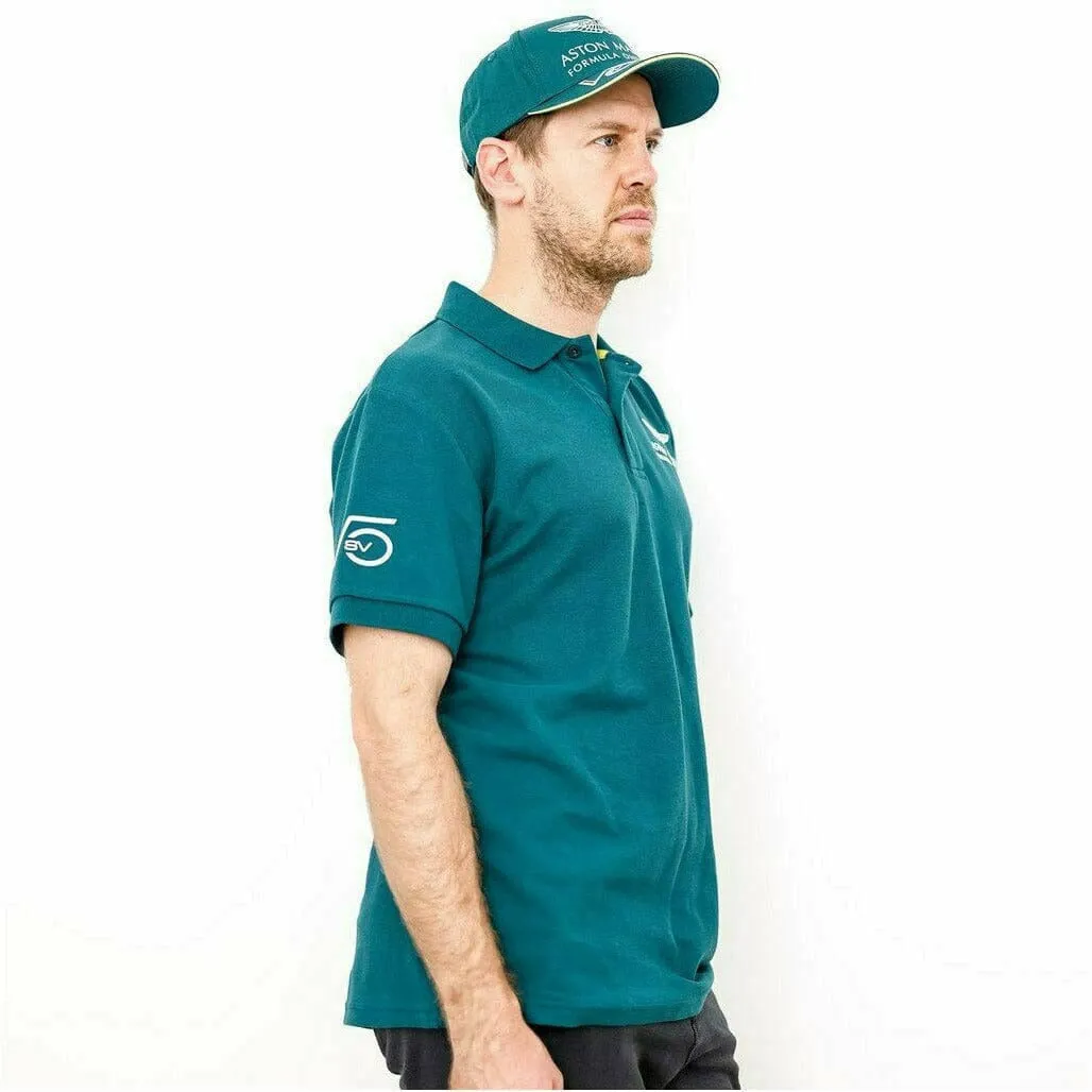 Aston Martin F1 Men's Sebastian Vettel  Driver Polo Shirt- Green