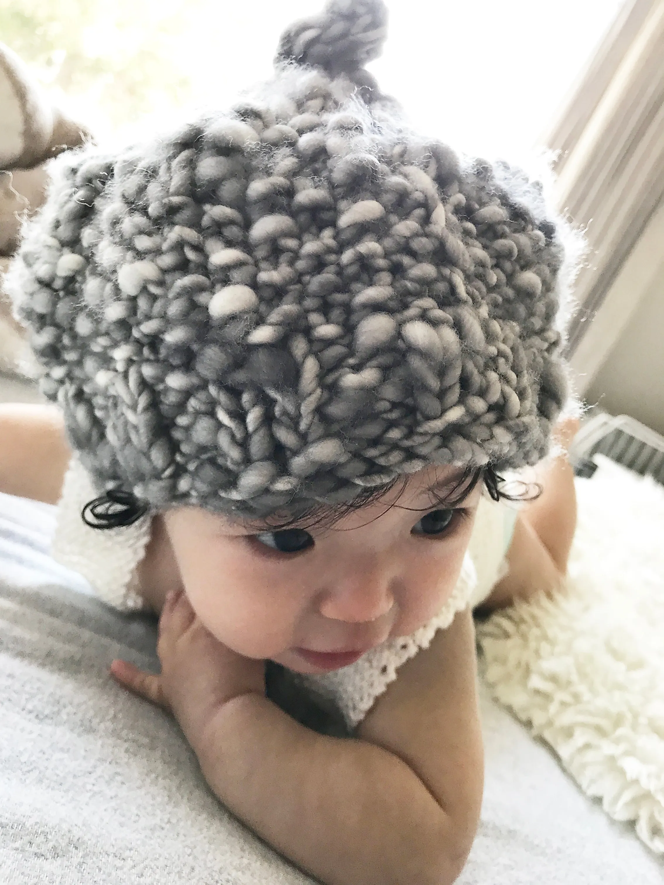 baby acorn beanie