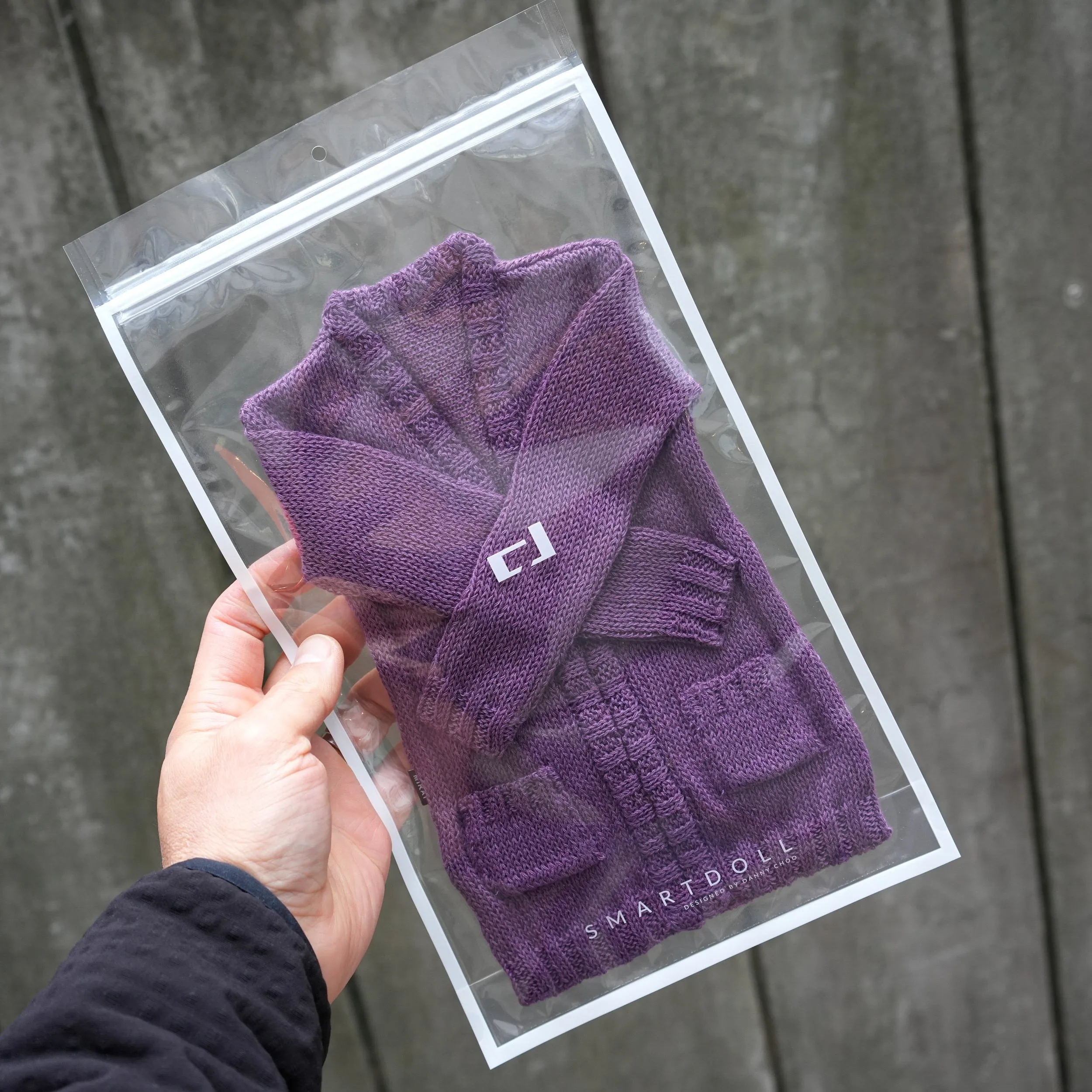 Baggy Knit Cardigan (Purple) [Pear Body]