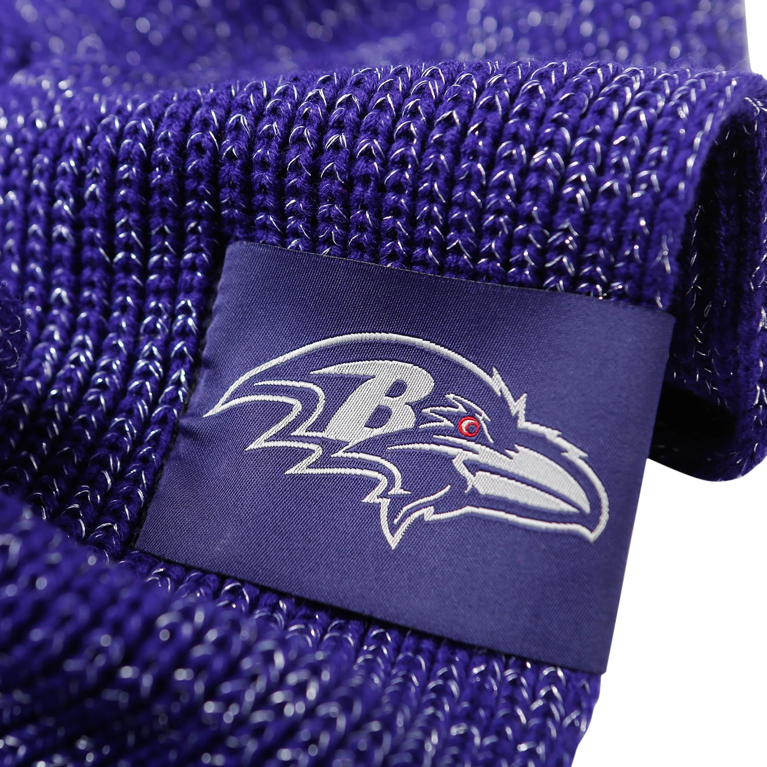 Baltimore Ravens NFL Womens Glitter Knit Cold Weather Set