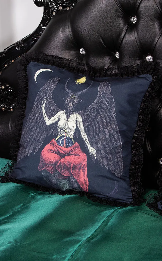 Baphomet Black Lace Cushion Slip