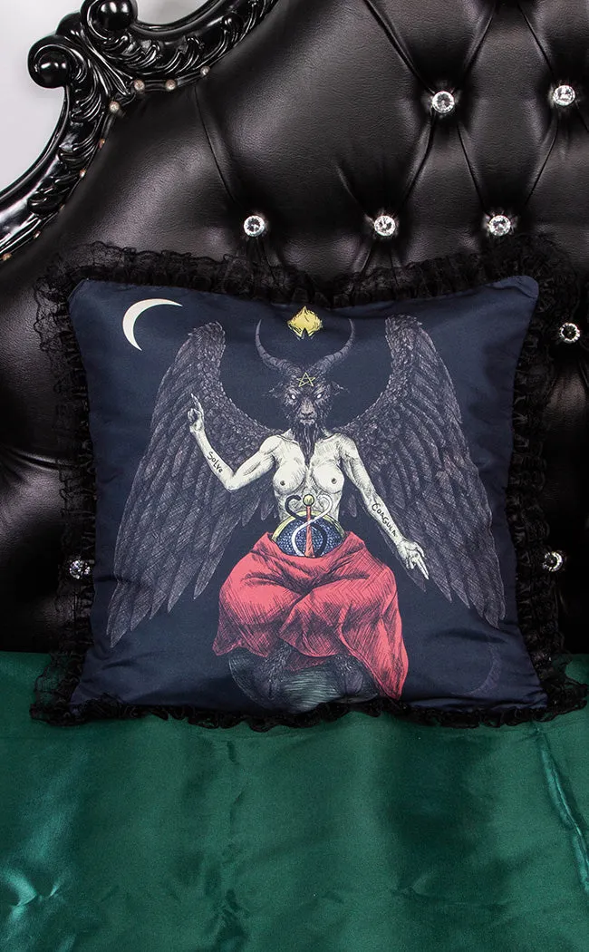 Baphomet Black Lace Cushion Slip