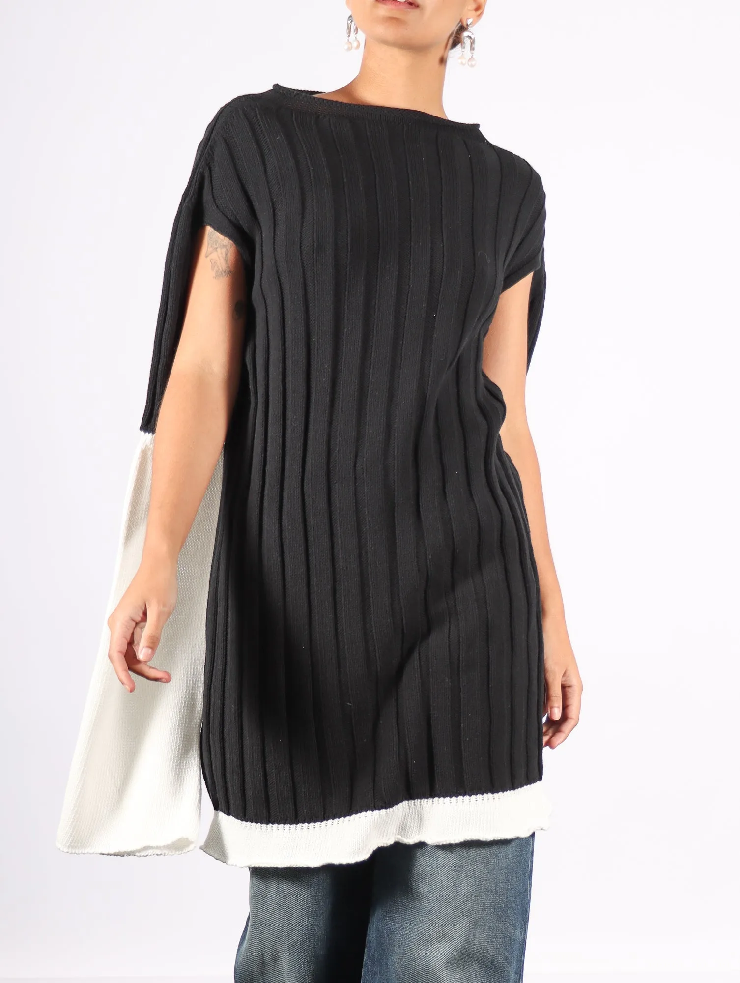 Behind The Scenes Sweater in Black by Issey Miyake