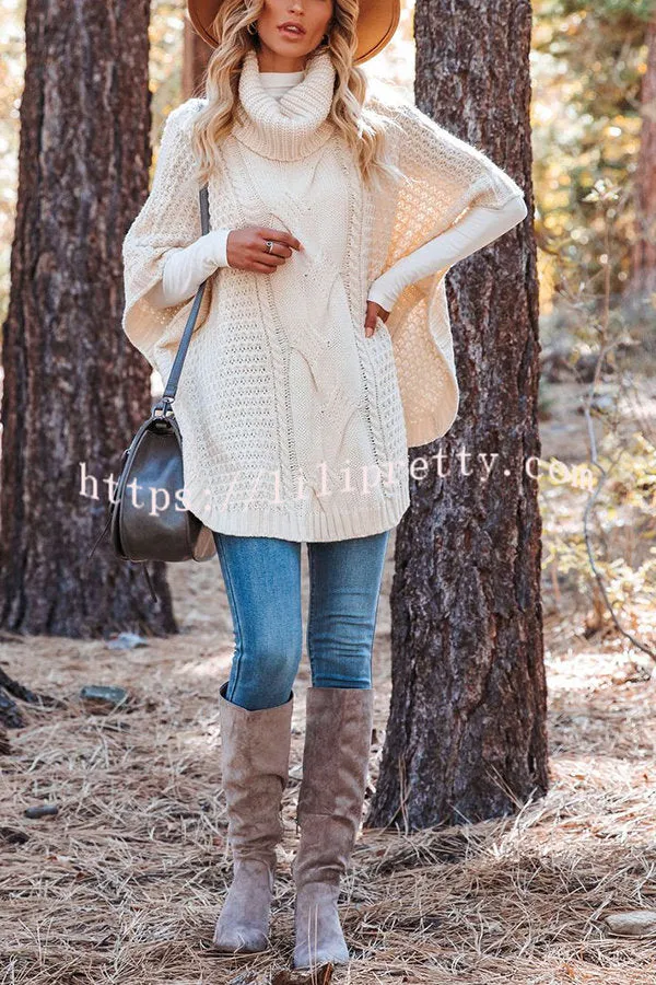 Beside The Fire Cable Poncho Sweater