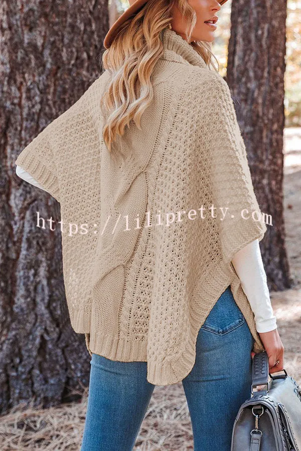 Beside The Fire Cable Poncho Sweater