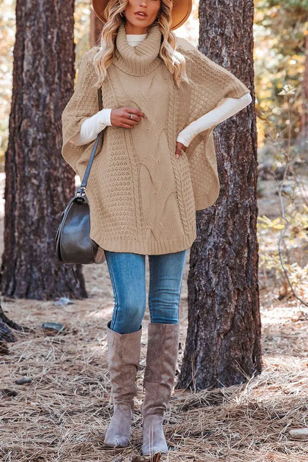 Beside The Fire Cable Poncho Sweater