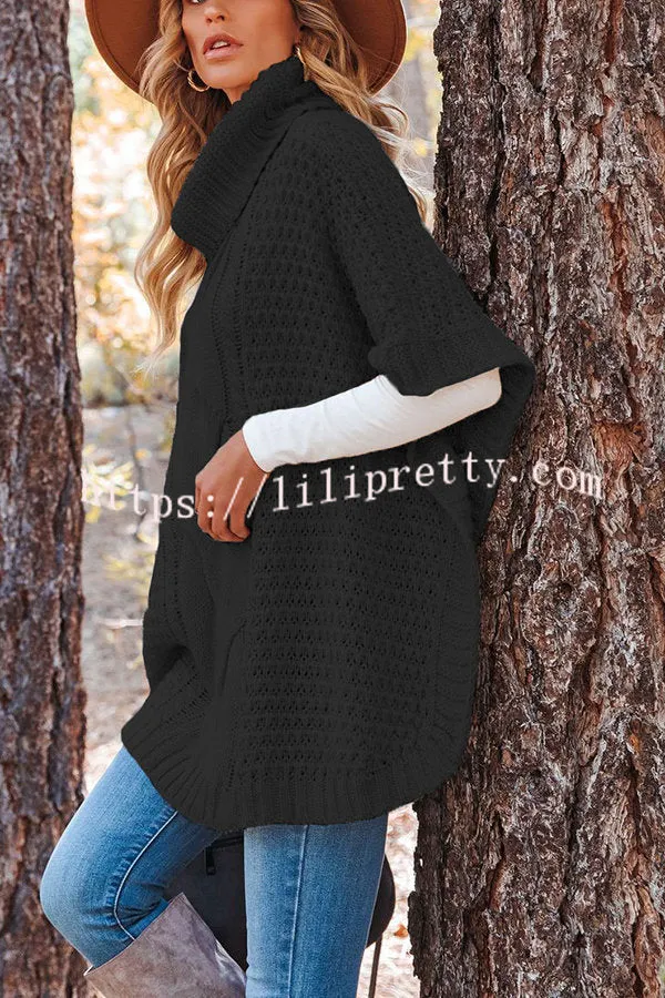 Beside The Fire Cable Poncho Sweater