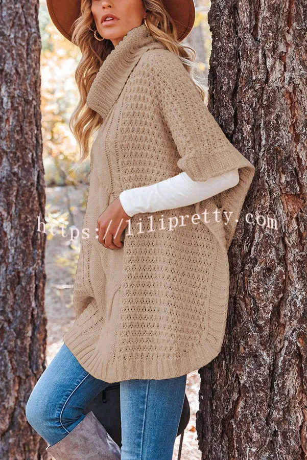 Beside The Fire Cable Poncho Sweater