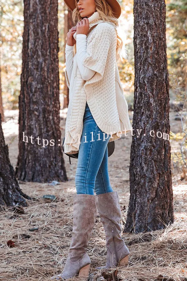 Beside The Fire Cable Poncho Sweater