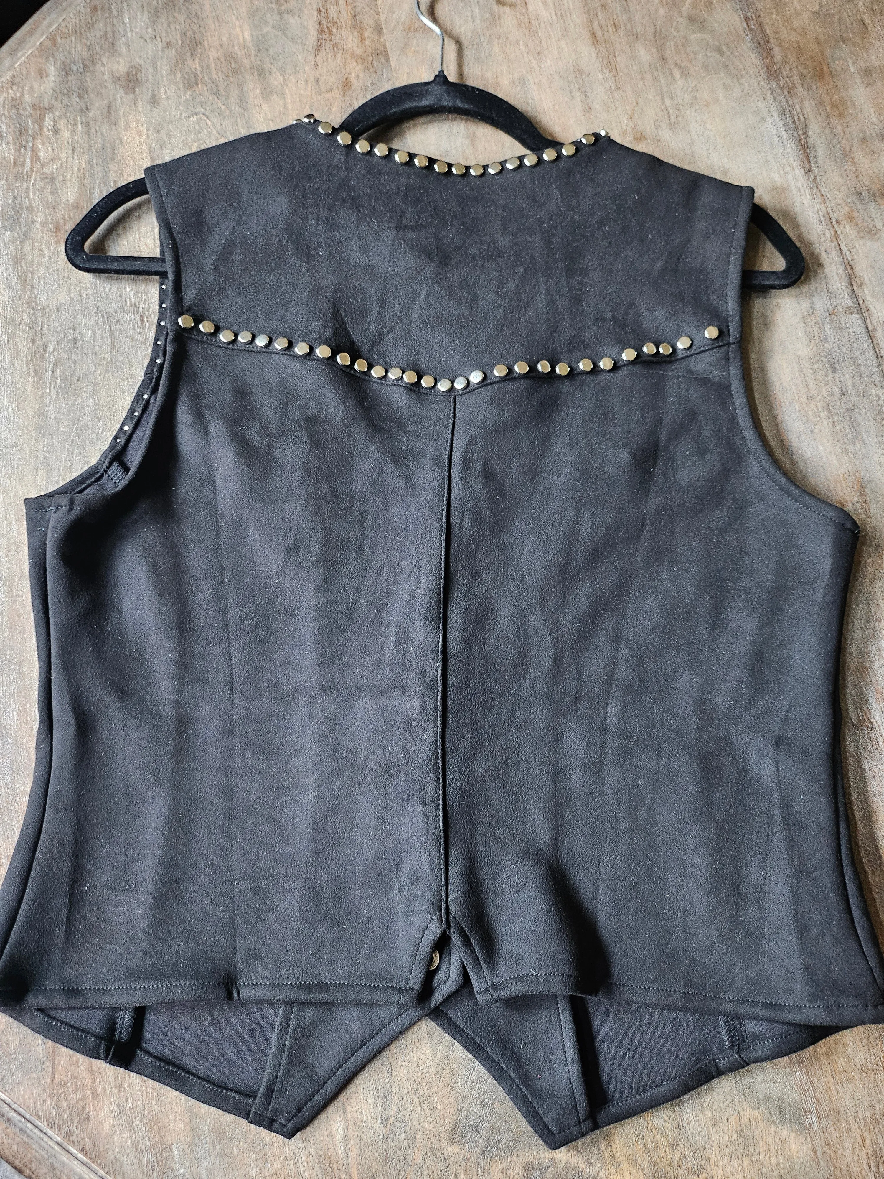 Black Suede Studded Vest