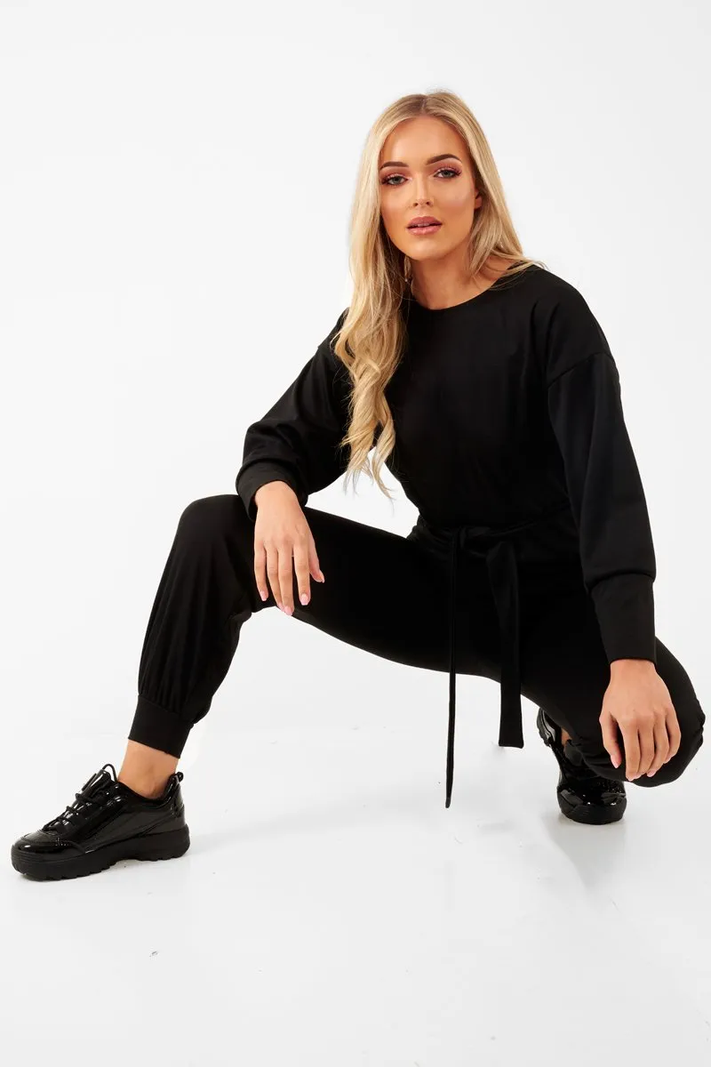 Black Tie at Waist Tracksuit - Sammie