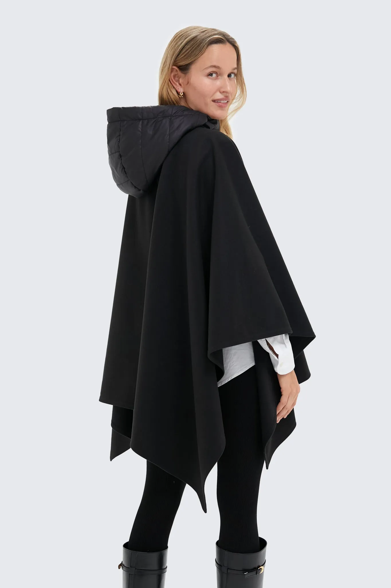 Black Tucker Toggle Poncho