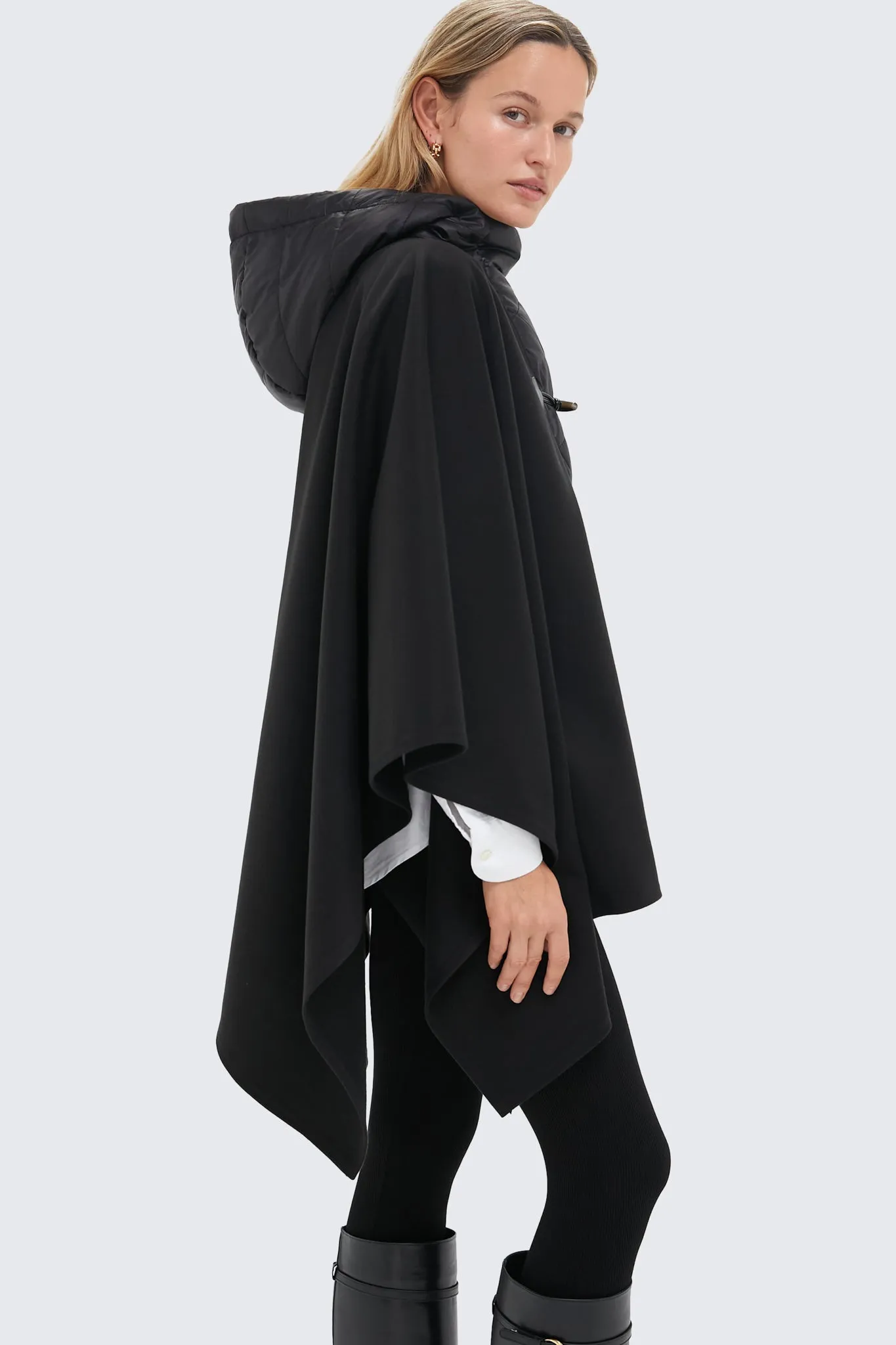 Black Tucker Toggle Poncho